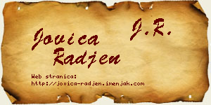 Jovica Rađen vizit kartica